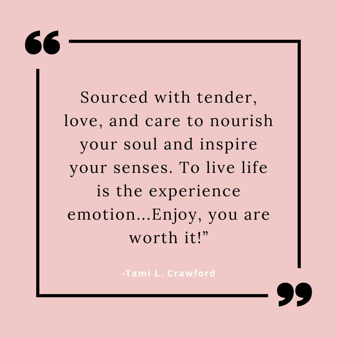 Quote by Tami L. Crawford on a pink background