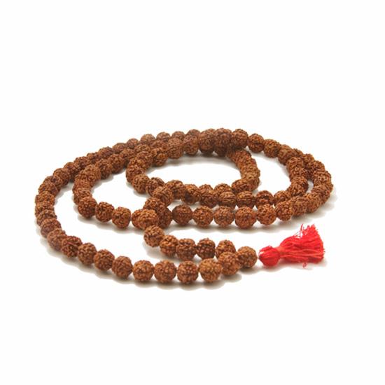 Rudraksha Natural Beads Mala - 108 Count Sacred Prayer Necklace