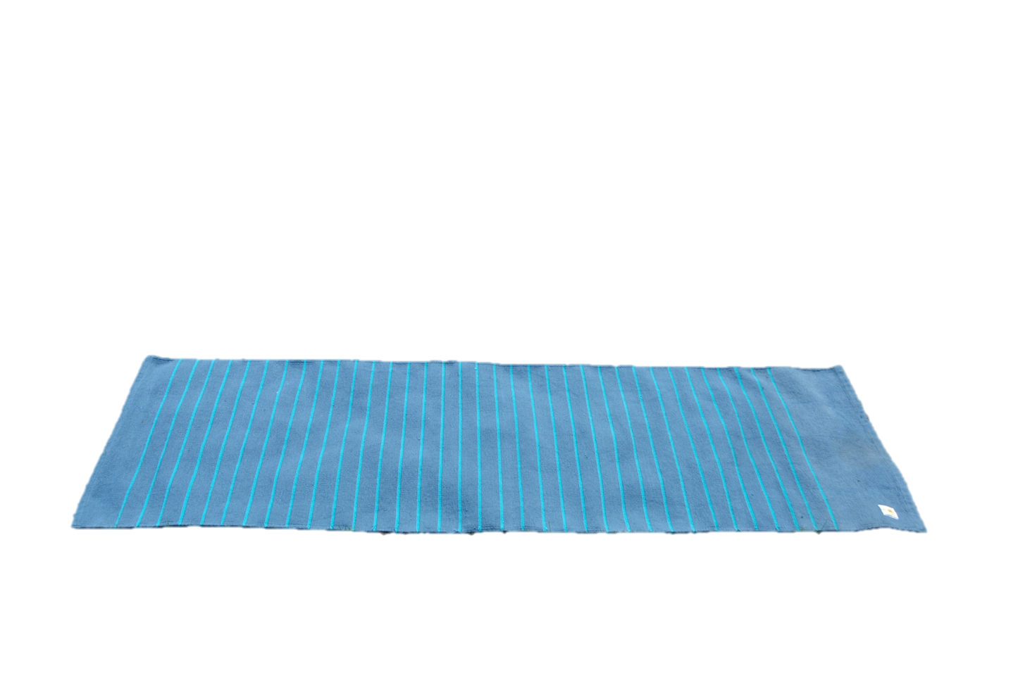 Blue striped towel on a white background