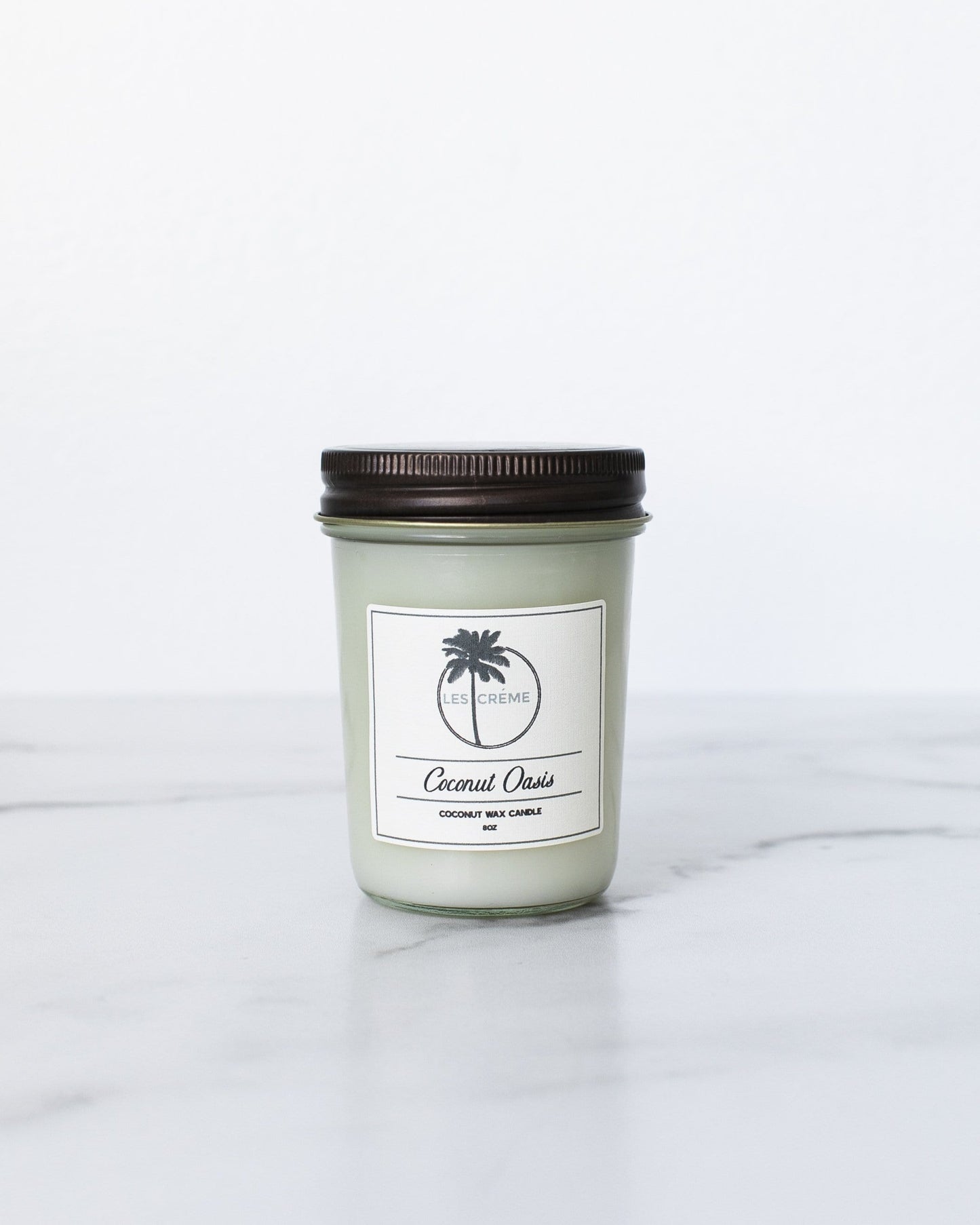 Candle with a label on a white background