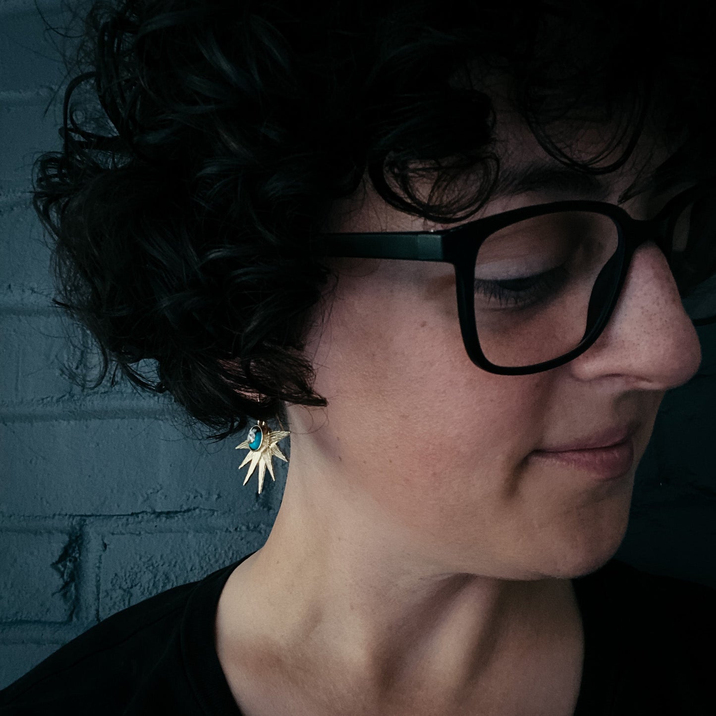 Sun Goddess Dangle Earrings – Copper Oyster Turquoise