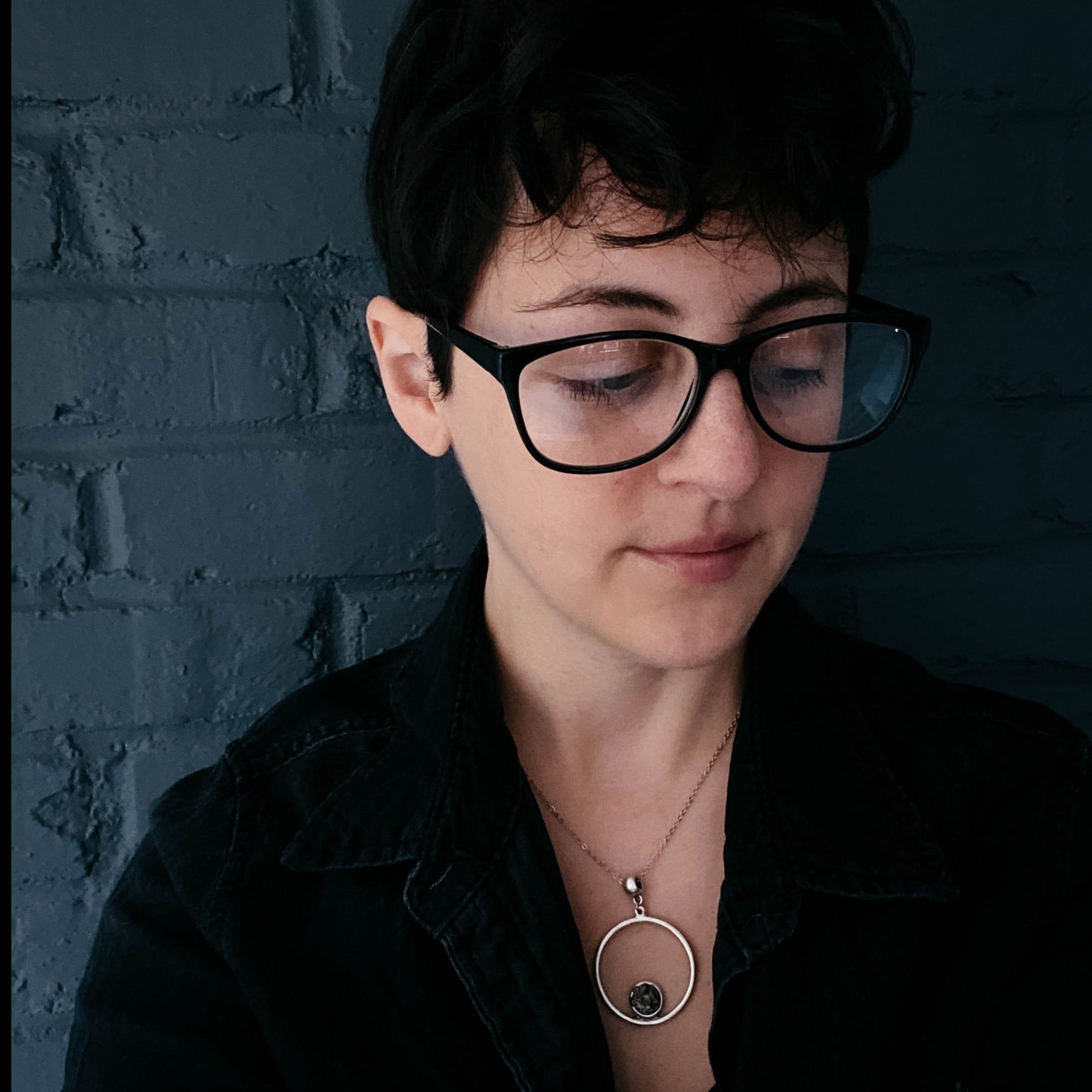 Cosmic Circle Necklace with Raw Meteorite