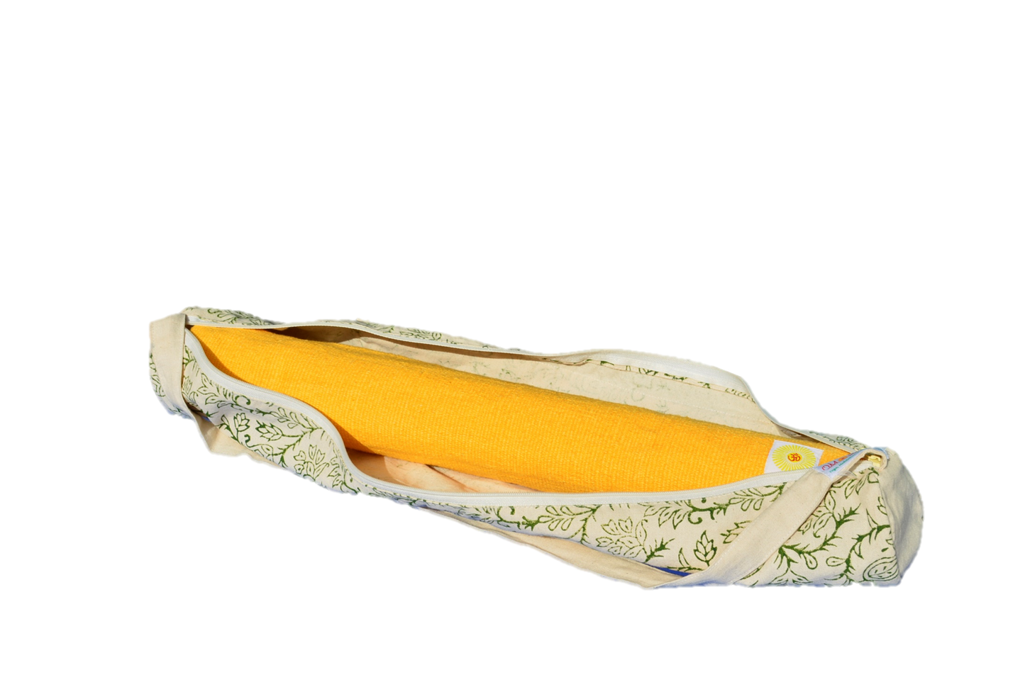 Flats with yellow insole on a white background