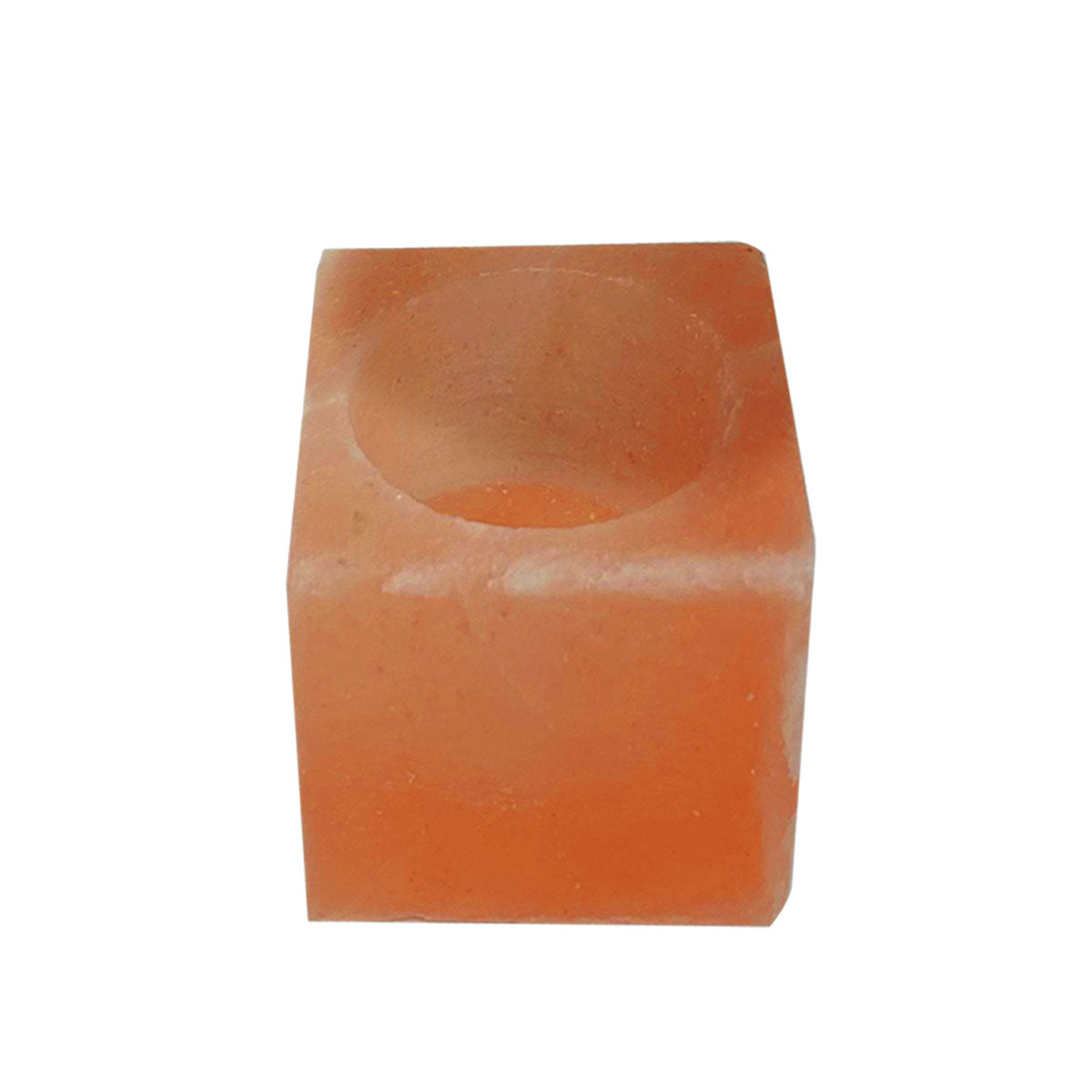 Square-shaped orange stone on a white background