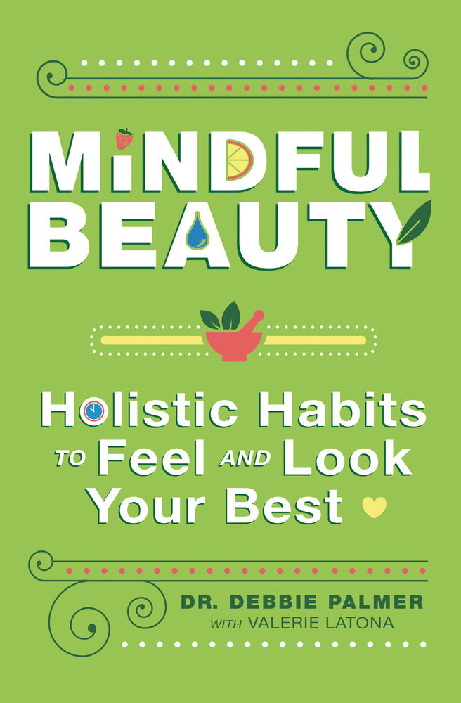 Book cover of 'Mindful Beauty' with green background and white text