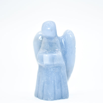 Blue angel figurine on a white background
