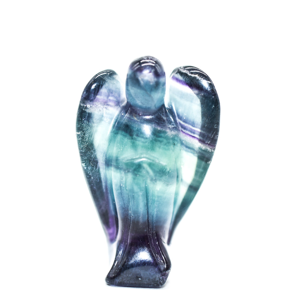 Crystal angel figurine with a white background