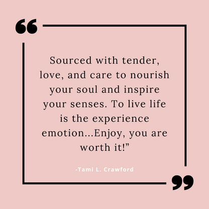 Quote by Tami L. Crawford on a pink background