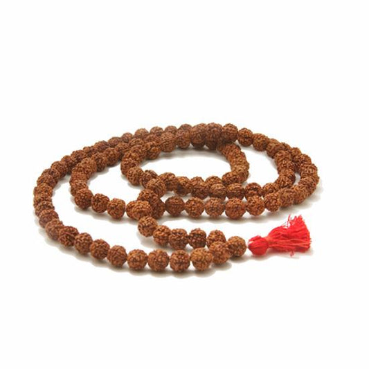 Rudraksha Natural Beads Mala - 108 Count Sacred Prayer Necklace