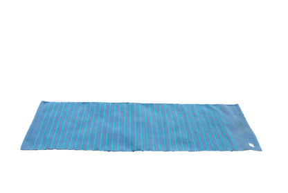 Blue striped towel on a white background
