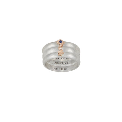 COSMOS MOON STAR EYE RING 14K GOLD - LAST CHANCE