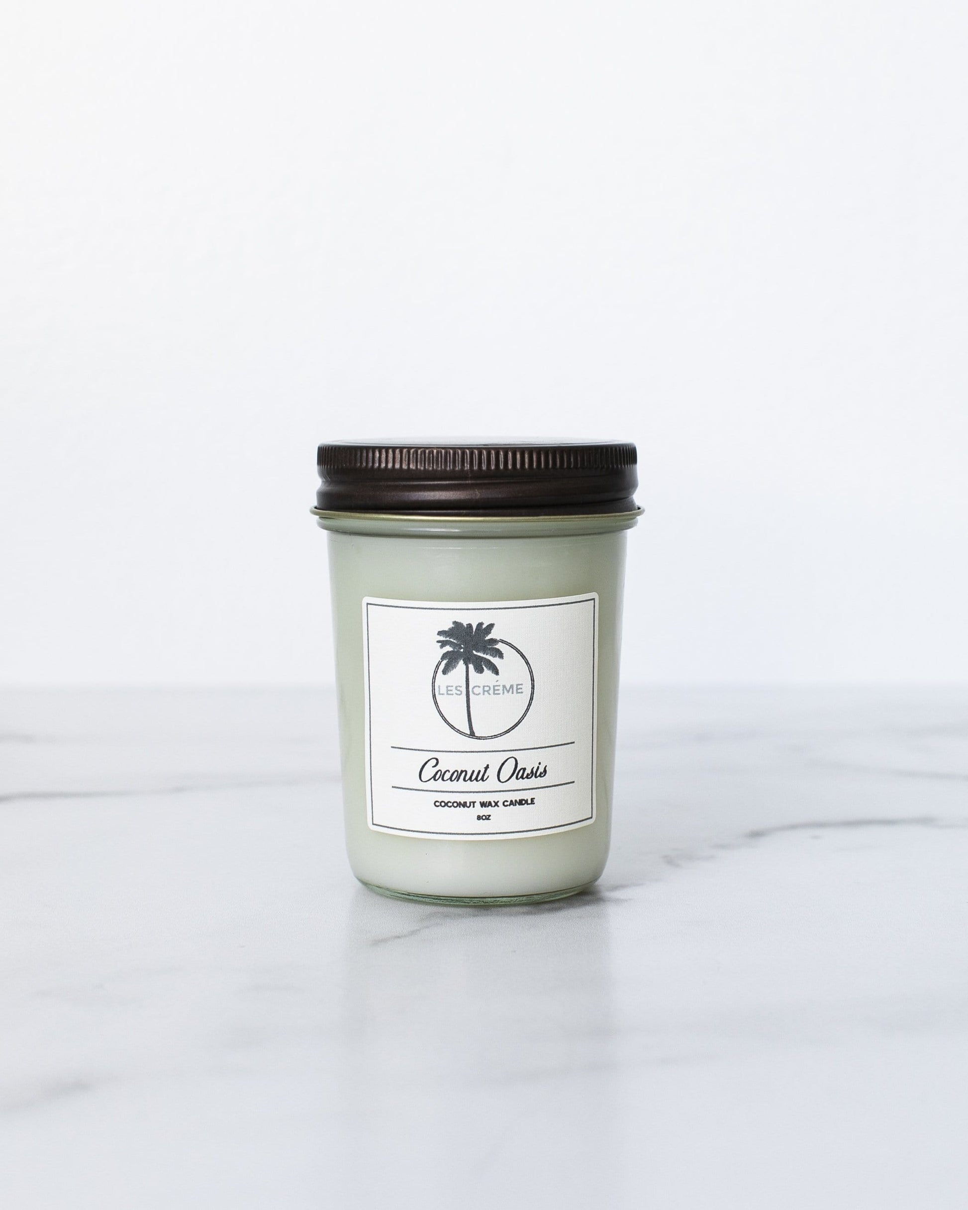 Candle with a label on a white background