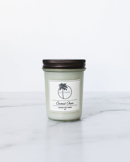 Candle with a label on a white background