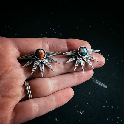 Sun Goddess Dangle Earrings – Copper Oyster Turquoise